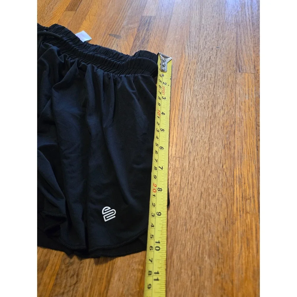 Justice Girls XL (16/18) Black Flutter Elastic Drawstring Active Sport Run Short